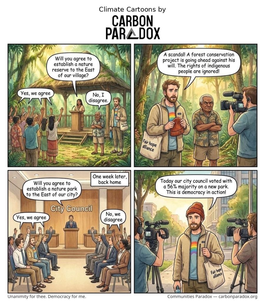 Climate cartoon: Communities Paradox
